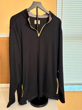 chubbies Black Quarter-Zip Shirt with Yellow Trim